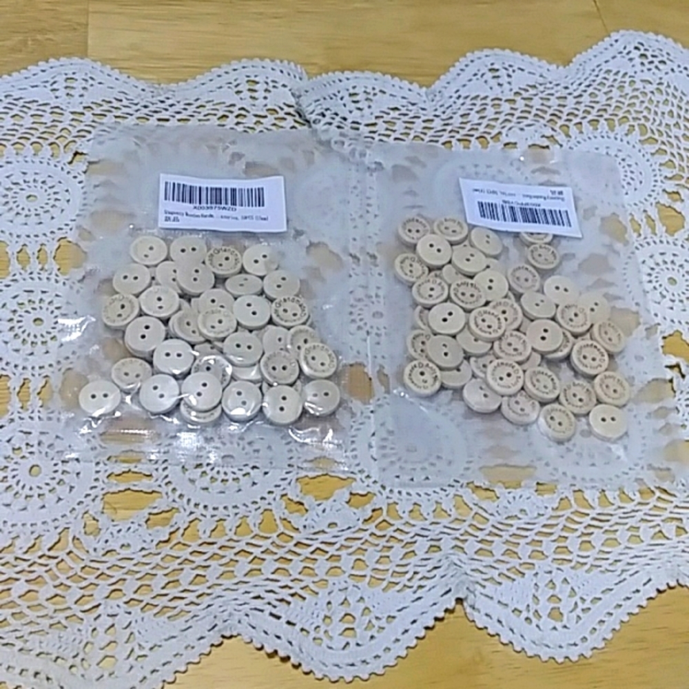 Sewing Buttons - 100 small Handmade wooden buttons